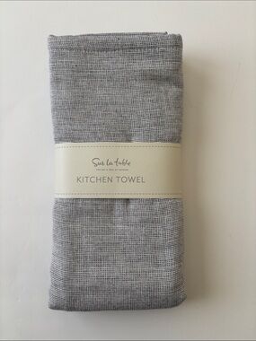 NWT Sur La Table 100% Cotton Black White Kitchen Terry Towel